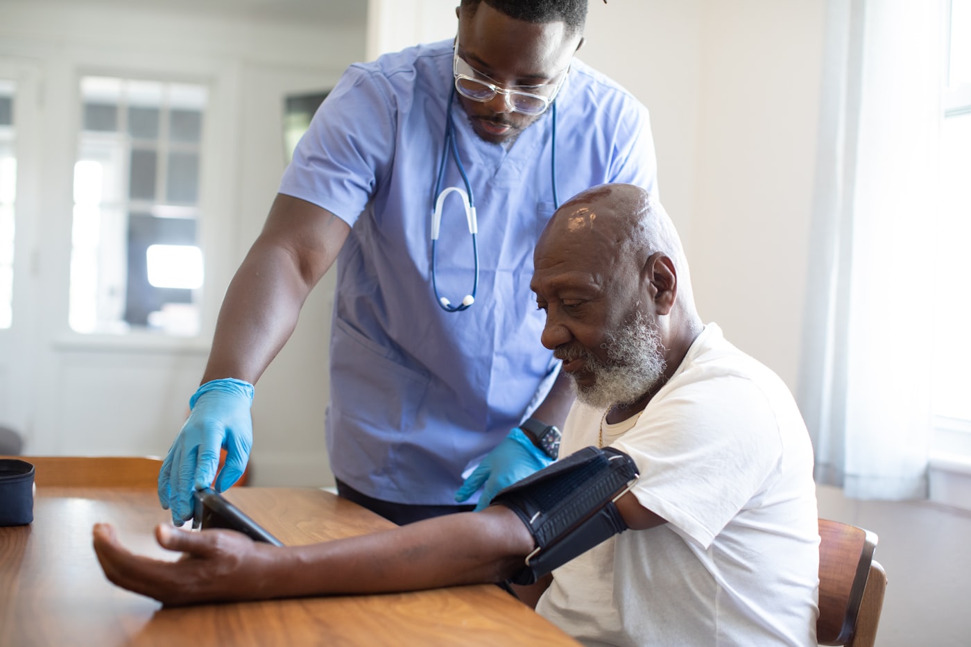 Care coordinator reviewing a patient's case