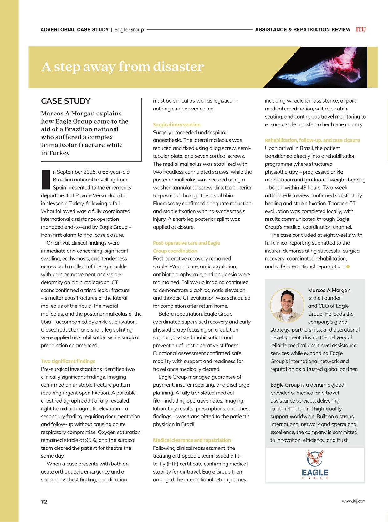 The EGS and Eagle Group case study as published in ITIJ — Assistance & Repatriation Review, page 72